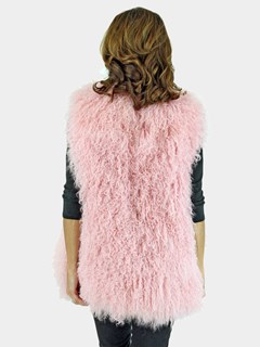 Woman's Pink Tibetan Lamb Fur Vest