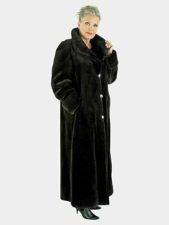 Brown Sheared Mink Fur Coat (Reversible) Large | Day Furs