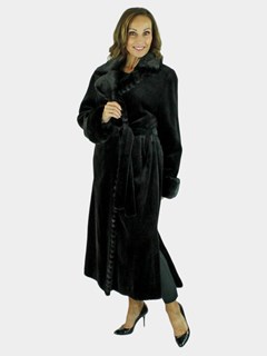 Woman's Black Sheared Mink Fur Coat