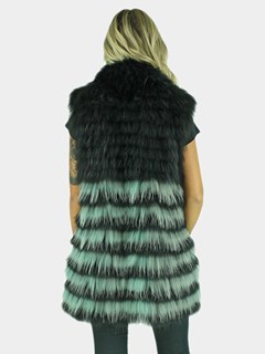 Woman's Black and Grey Finn Raccoon Fur Vest