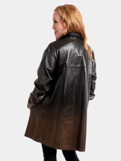 Woman's Bronze and Black Degradé Leather Jacket