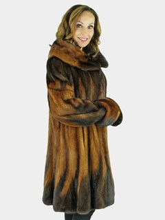 Woman's Whiskey Mink Degrade Fur Stroller