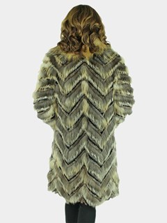 Woman's Camel Dyed Silver Fox and Rex Rabbit Fur Stroller