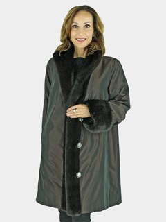 Woman's Brown Sheared Mink Fur Stroller