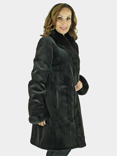 Woman's Brown Sheared Mink Fur Stroller