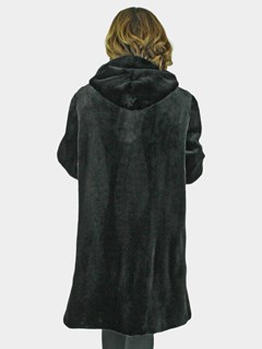Woman's Black Sheared Mink Fur Stroller