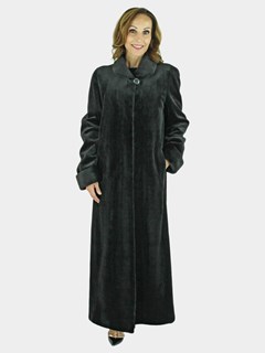 Woman's Black Sheared Mink Fur Coat