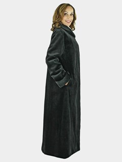 Woman's Black Sheared Mink Fur Coat