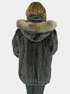 Woman's Mahogany Mink Fur Parka