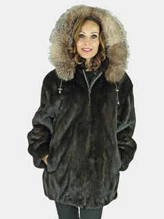 Woman's Mahogany Mink Fur Parka