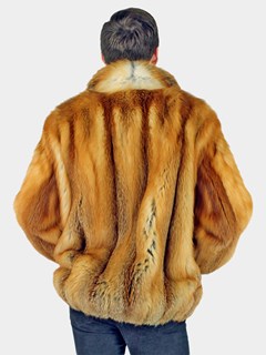 Man's Natural Red Fox Fur Stroller