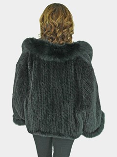 Woman's Black Knitted Mink Fur Cape