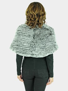 Woman's Chinchilla Dyed Knitted Rex Rabbit Fur Stole
