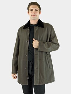 Man's Dark Brown and Slate Shearling Coat