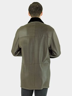 Man's Dark Brown and Slate Shearling Coat