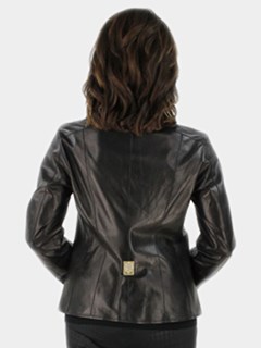 Woman's Euro Style Black Leather Jacket 