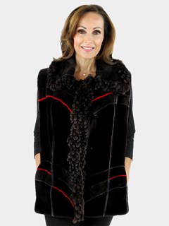 Woman's Multi-Color Sheared Beaver Fur Vest