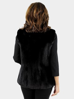 Woman's Black Mink Fur Vest 