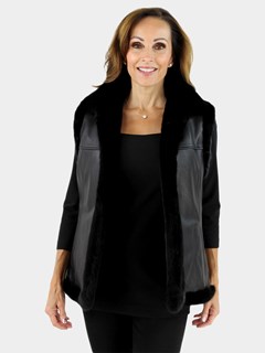 Woman's Black Mink Fur Vest 