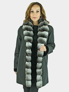 Woman's Black Sheared Mink Fur Stroller