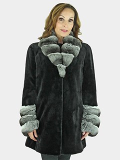 Woman's Black Sheared Mink Fur Stroller