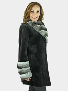 Woman's Black Sheared Mink Fur Stroller