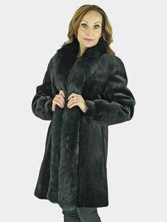 Woman's Black Sheared Mink Fur Stroller