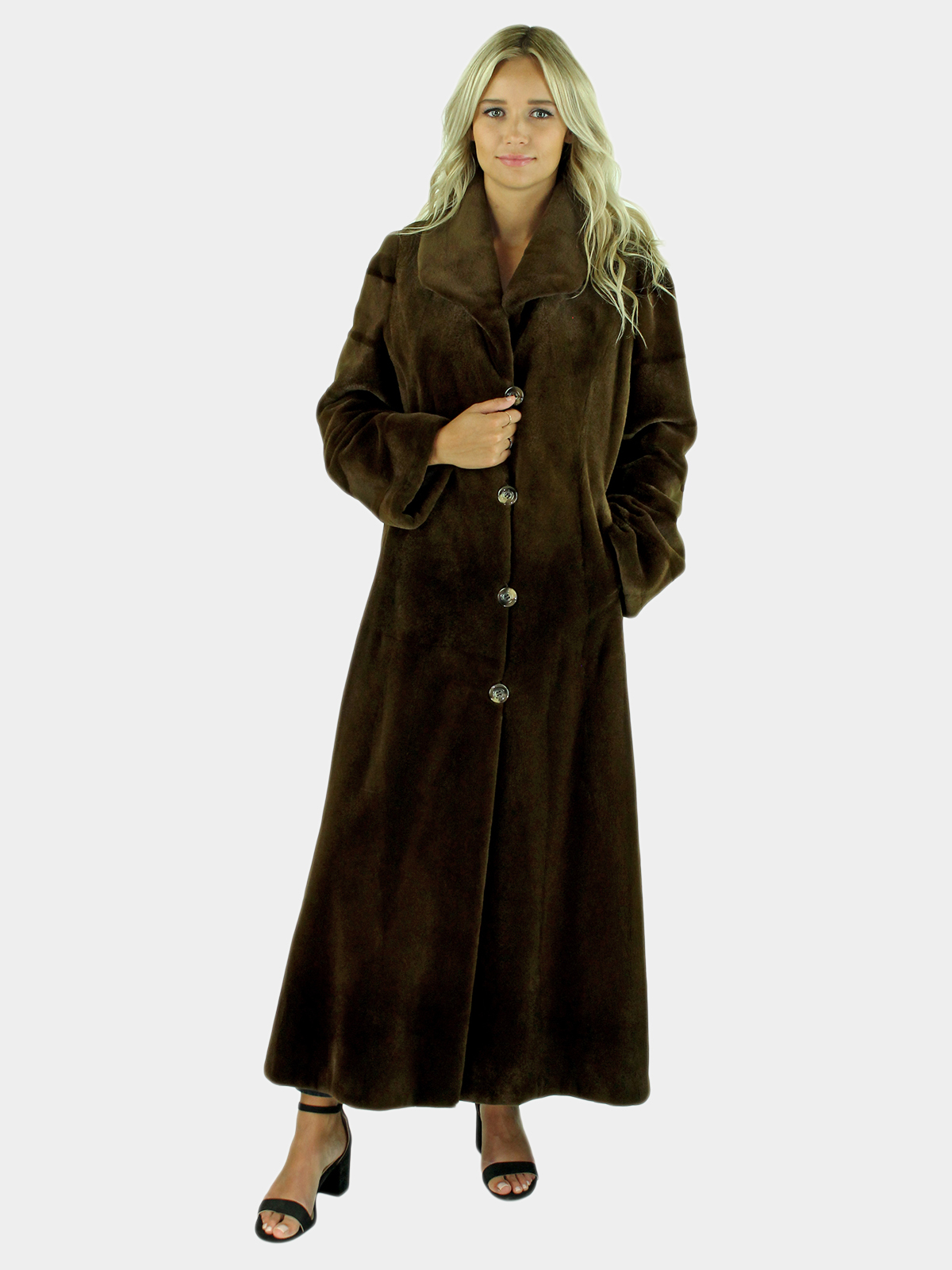 Woman's Russet Brown Sheared Mink Fur Coat