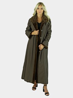 Woman's Russet Brown Sheared Mink Fur Coat