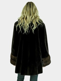 Woman's Mahogany Sheared Mink Fur Jacket