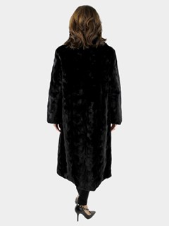 Gorski Woman's Black Mink Section Fur Short Coat