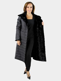 Gorski Woman's Black Mink Section Fur Short Coat