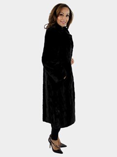 Gorski Woman's Black Mink Section Fur Short Coat