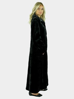 Gorski Woman's Black Sheared Mink Fur Coat