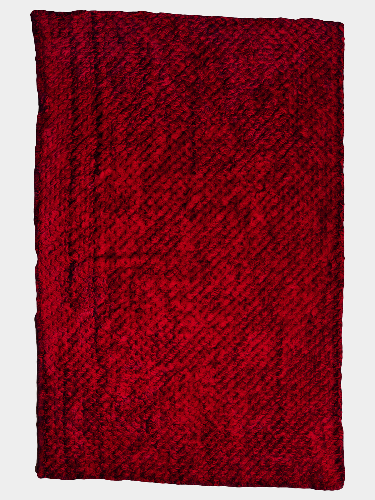 Red Knitted Rex Rabbit Fur Blanket