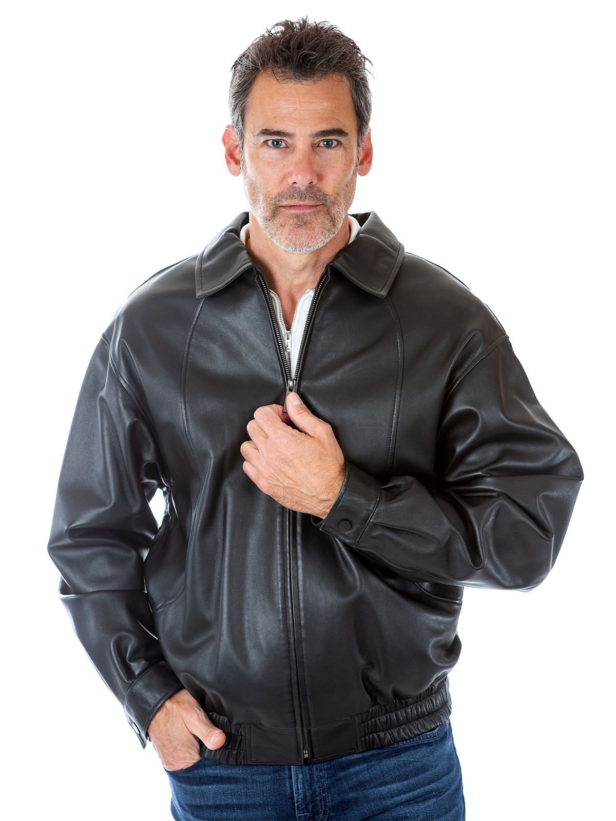 Man's Black Leather Jacket