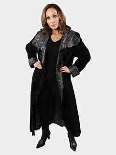 Woman's Black Shearling Lamb Reversible Coat