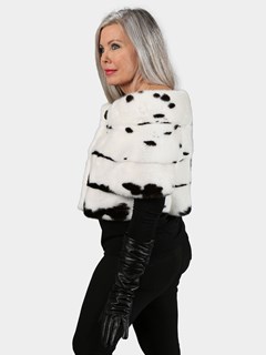 Woman's White Jaguar Mink Fur Capelet