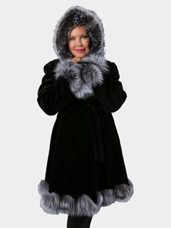 Woman's New Black Sheared Mink Fur Stroller