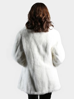 Woman's White Female Mink Fur Jacket