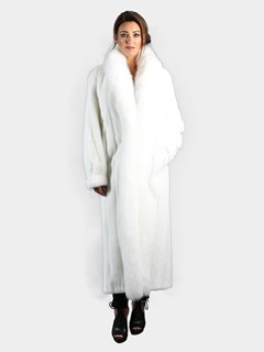 Woman's White Female Mink Fur Coat