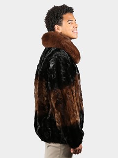 Man's Brown Degrade Mink Fur Jacket