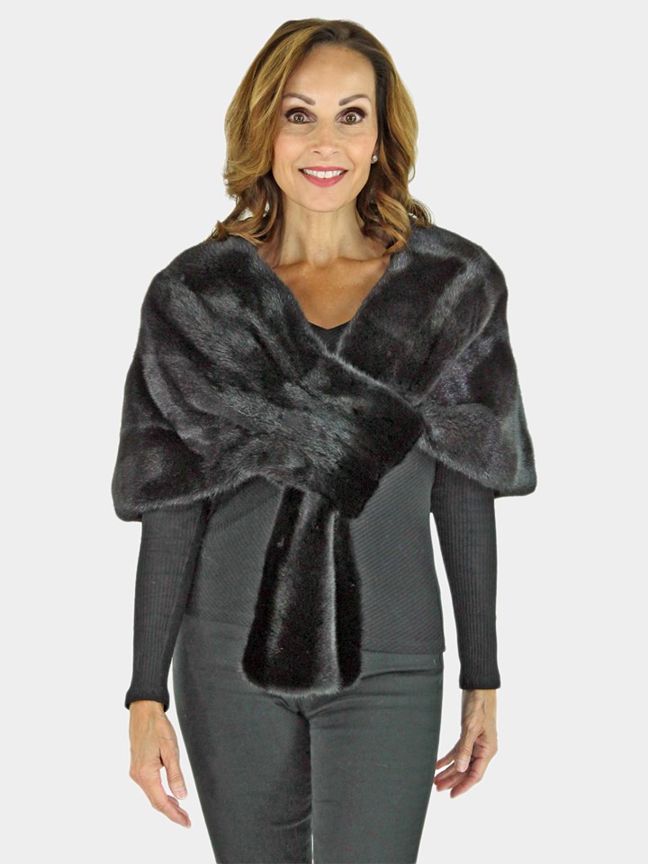 Woman's Black Mink Fur Stole