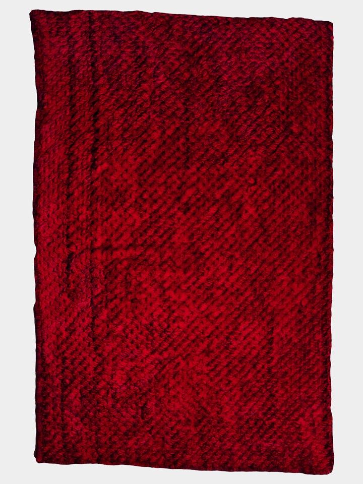 Red Knitted Rex Rabbit Fur Blanket