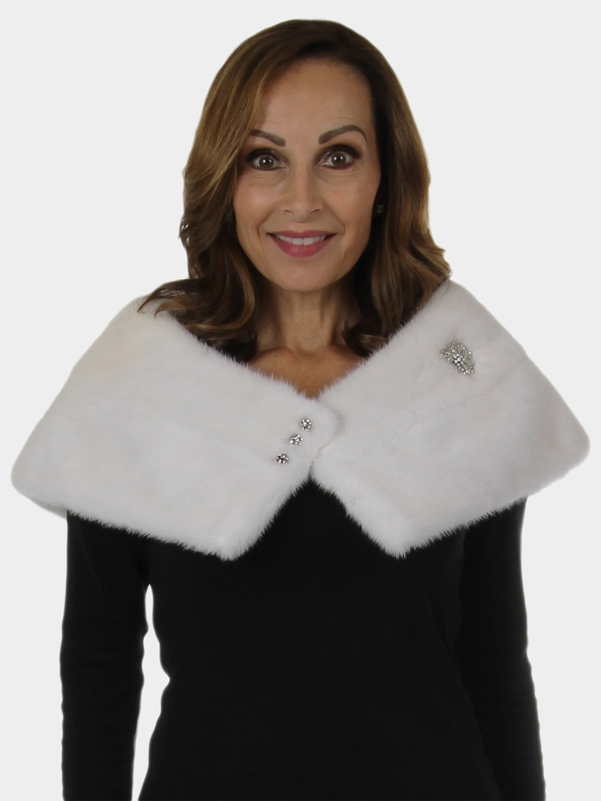 Woman's New Carolyn Rowan White Robie Mink Fur Stole