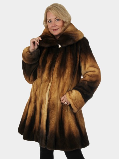 Day Furs Inc. Woman's Two Tone Sheared Mink Fur Jacket