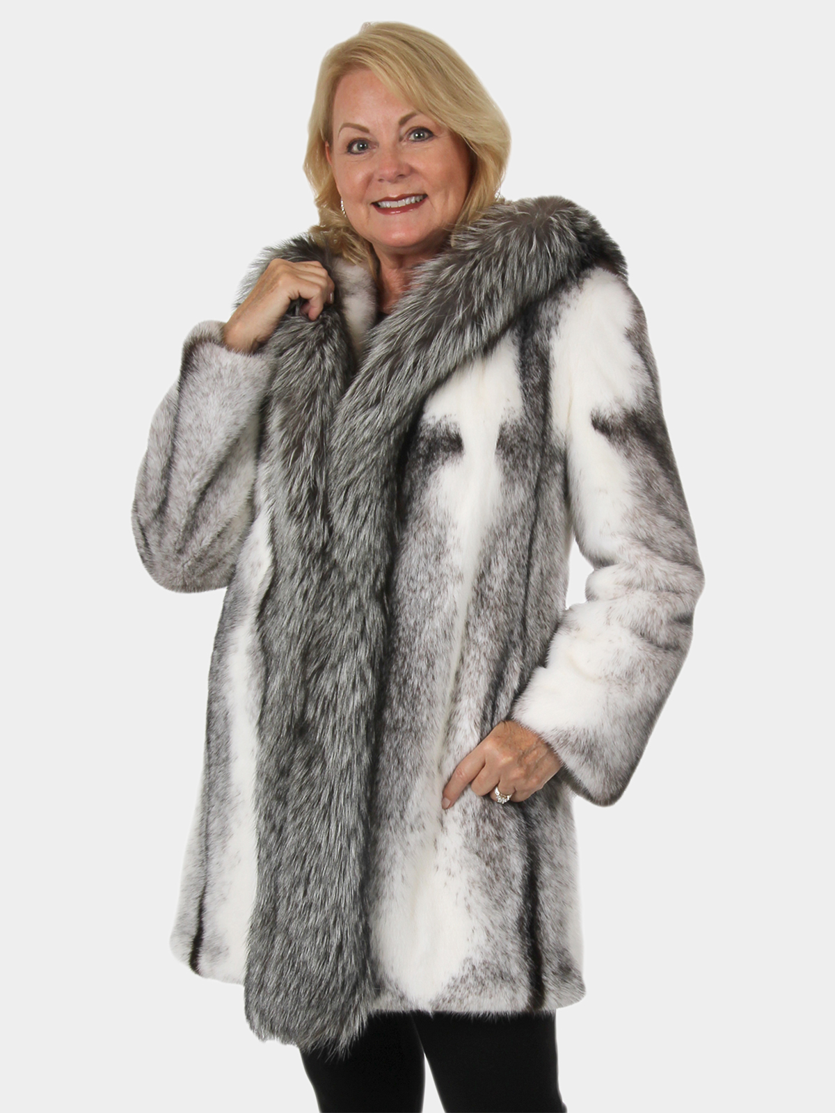 Day Furs Inc. Woman's Cross Mink Fur Coat