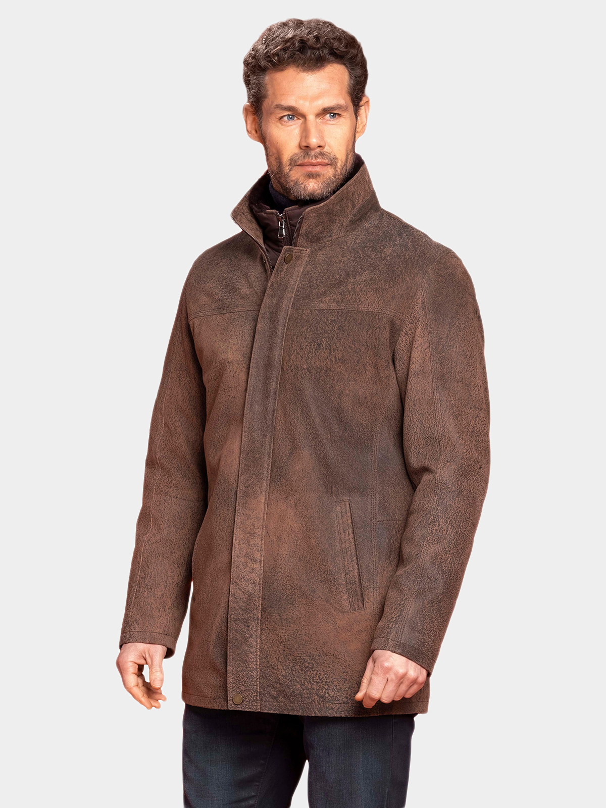 Men's Chestnut Leather / Shearling Jacket | Day Furs