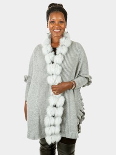 Woman's New Light Grey Knitted Shawl