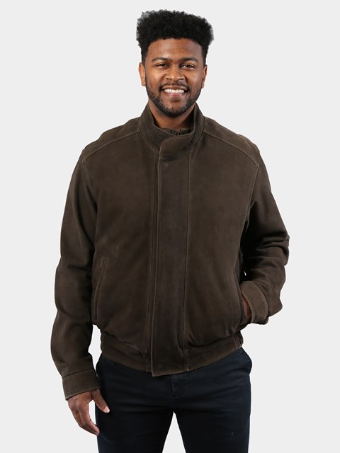 Man's Brown Suede Leather Jacket